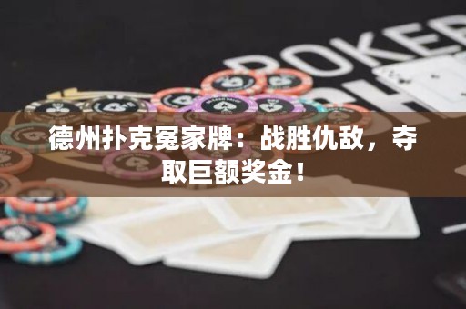 德州扑克冤家牌：战胜仇敌，夺取巨额奖金！