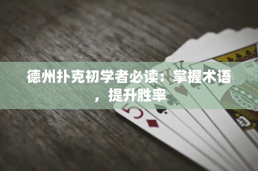 德州扑克初学者必读：掌握术语，提升胜率