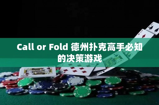 Call or Fold 德州扑克高手必知的决策游戏